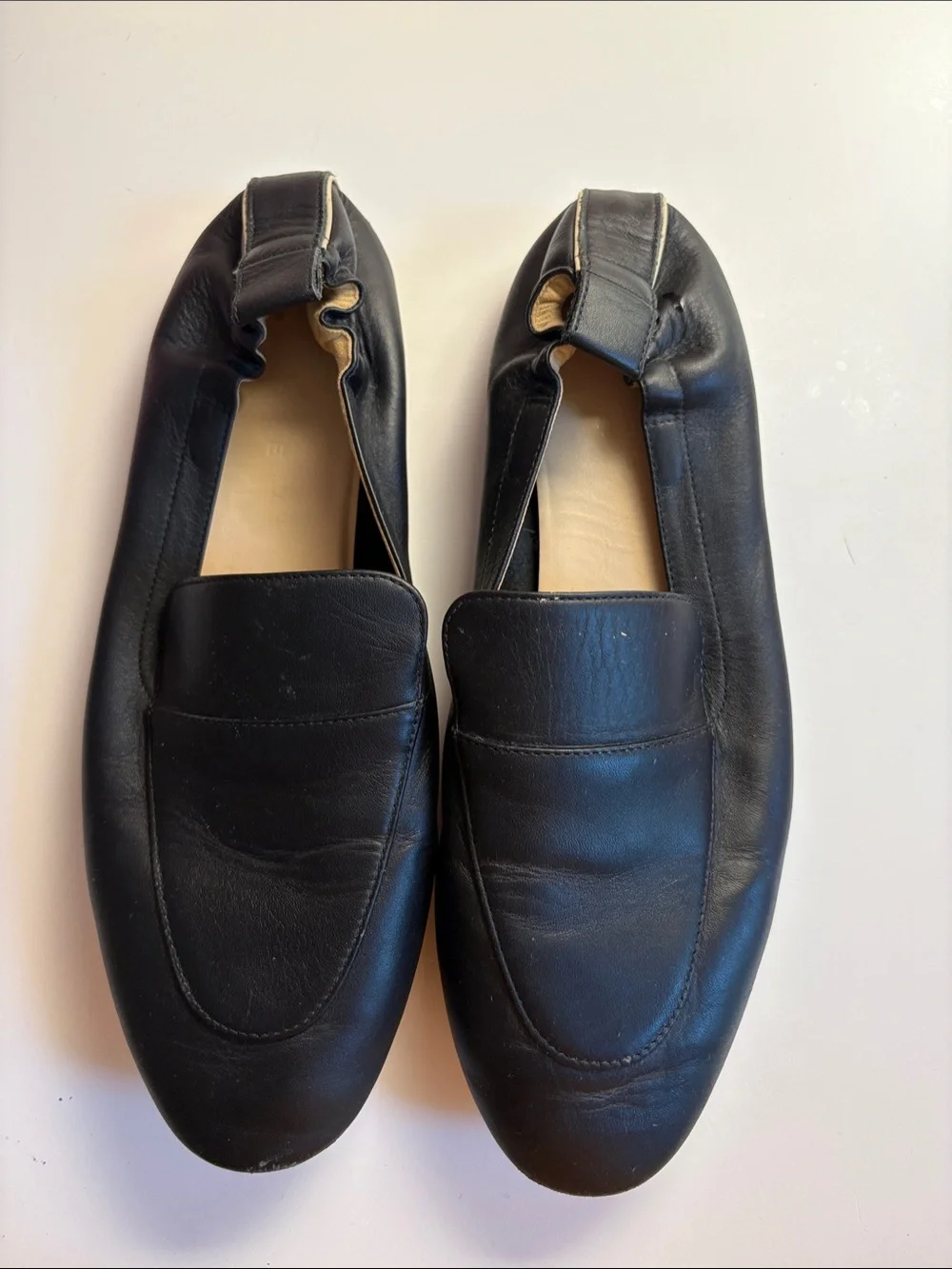 Everlane Black Leather Slip-On Loafers